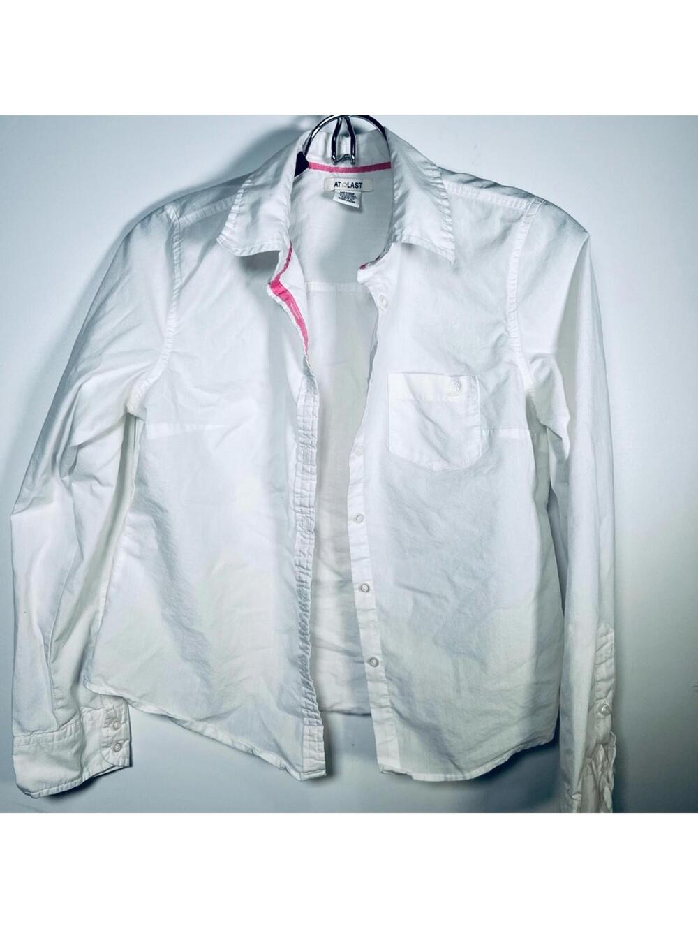 At Last White Classic Button Down Shirt